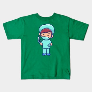 Cute nurse with injection cartoon Kids T-Shirt